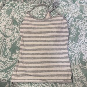 Striped Halter Camisole in Gray and White